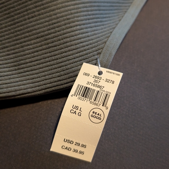 NWT Aerie Seamless Strappy Padded Bralette bra Ribbed Royal Palm Green Large - Picture 4 of 4